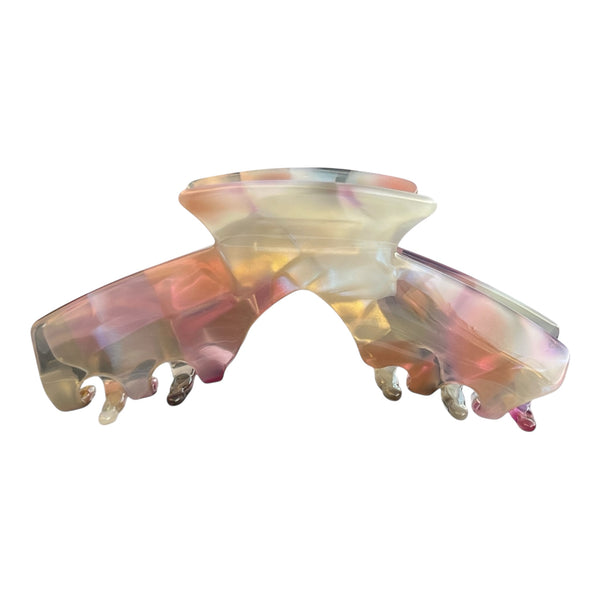 Aura pastel blend hat claw clip front view designed for comfortable, secure hairstyles with baseball caps, trucker hats, and golf hats.