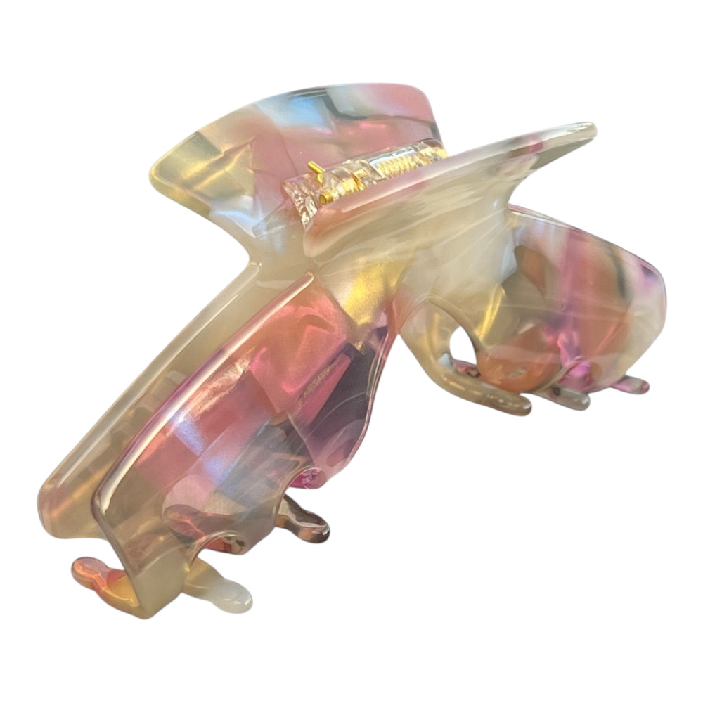 Aura pastel blend hat claw clip front view designed for comfortable, secure hairstyles with baseball caps, trucker hats, and golf hats.