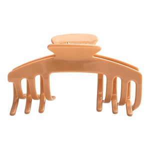 Front view of the Biscotti warm beige hat claw clip designed for secure, comfortable everyday hairstyles with hats.