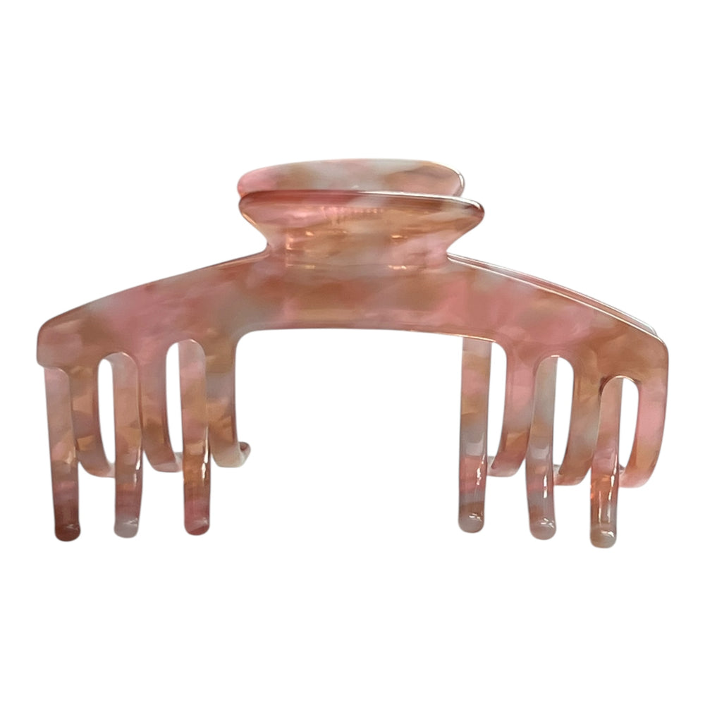 Front view of the Blush pink hat claw clip designed for secure, comfortable everyday hairstyles with hats.