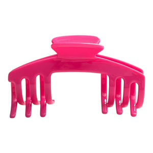 Front view of the Flamingo hot pink hat claw clip designed for secure, comfortable everyday hairstyles with hats.