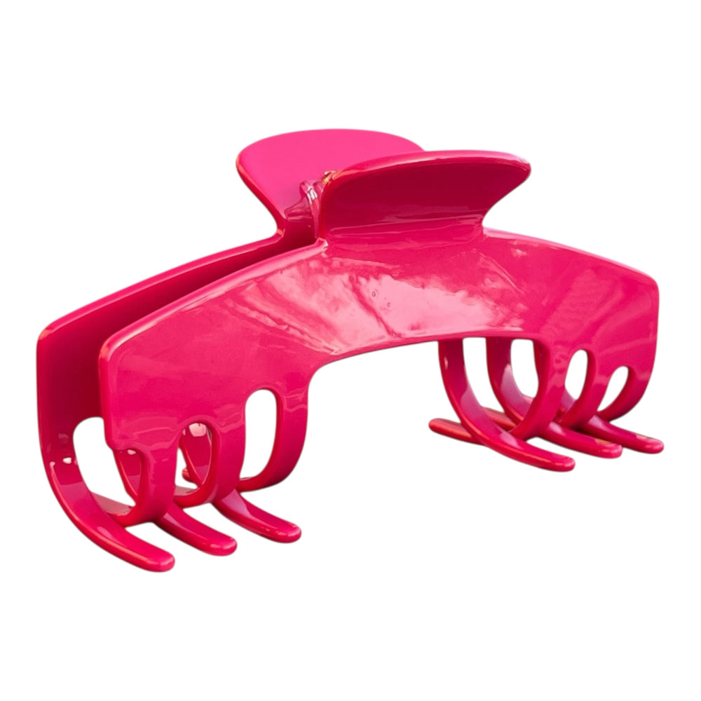 Front view of the Fuchsia hot pink hat claw clip designed with a strong Power Hold grip for long, thick hair.