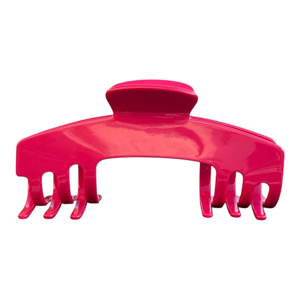 Front view of the Fuchsia hot pink hat claw clip designed with a strong Power Hold grip for long, thick hair.