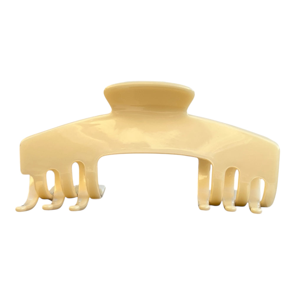Front view of the Ivory cream hat claw clip designed with a strong Power Hold grip for long, thick hair.