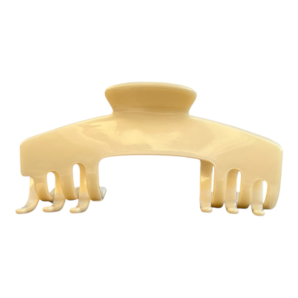 Front view of the Ivory cream hat claw clip designed with a strong Power Hold grip for long, thick hair.