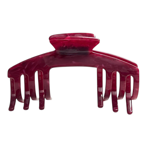 Front view of the Merlot burgundy hat claw clip designed for secure, comfortable hairstyles on short to medium hair.